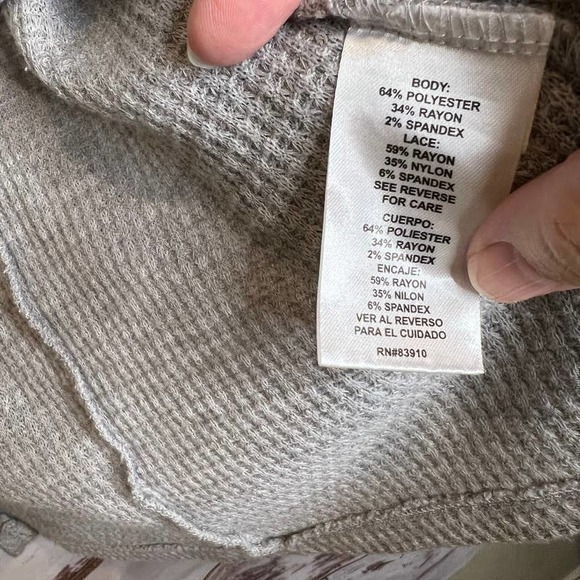 rxb Gray Open Front Cardigan Draped Lace Detail Lightweight‎ Size L - Picture 3 of 10